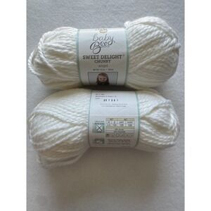Baby Bee Sweet Delight Chunky Angel Yarn Lot 2 White Bulky 3.5oz NEW